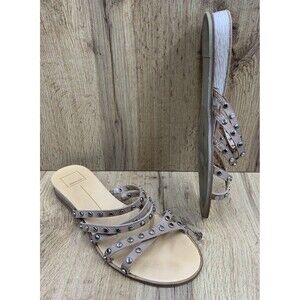 Dolce Vita Pinta Studded Sandal Shoes Women's Size 10.5 Beige Strappy Slip On